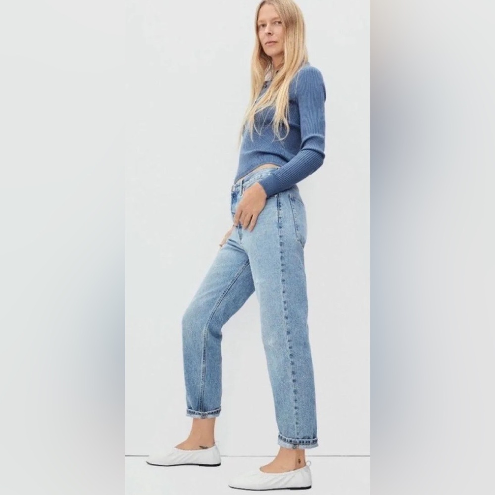 NWOT Everlane The relaxed high rise straight jeans 27 Light Wash Woman’s